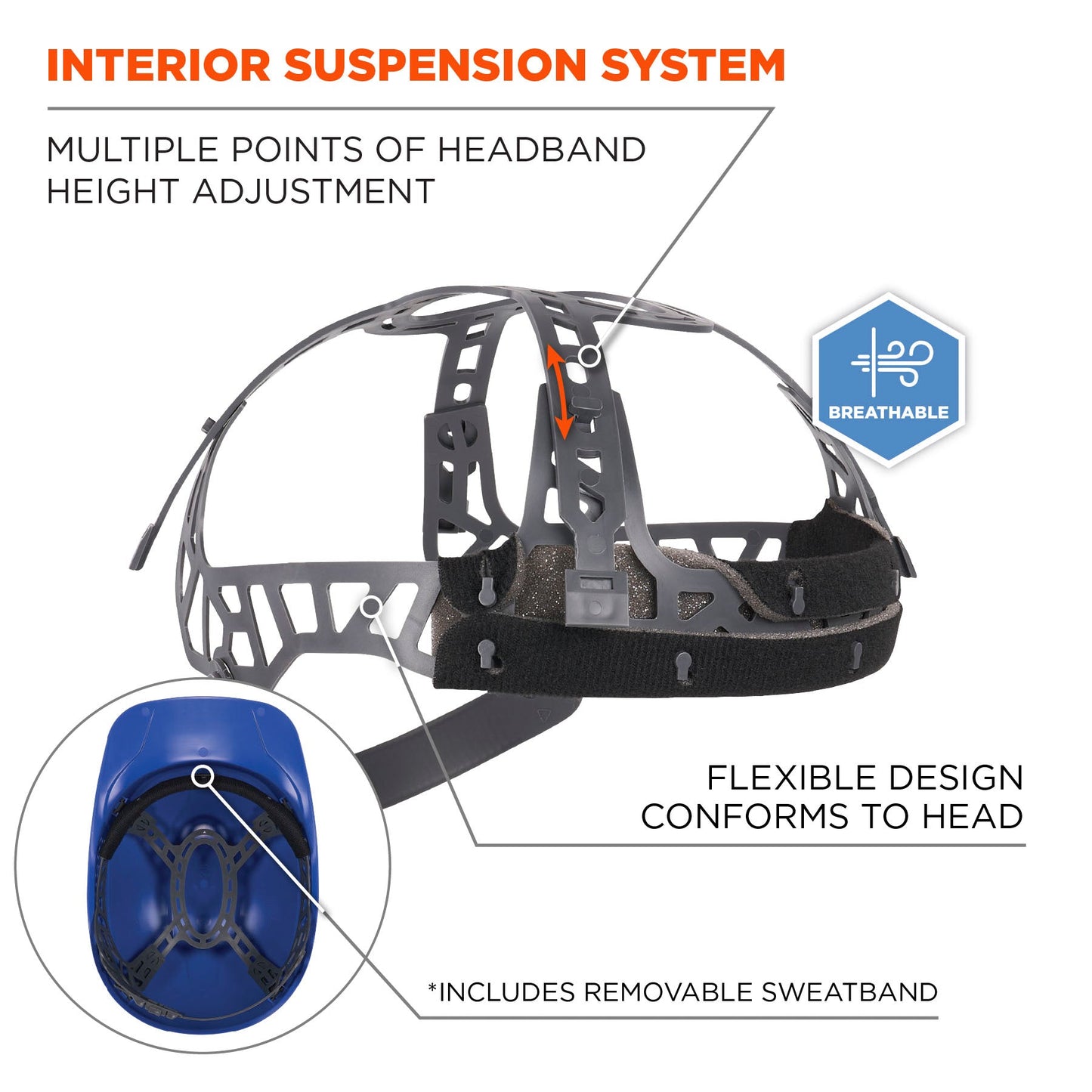 Blue Bump Caps - Ergodyne - Durable Hard Shell Safety
