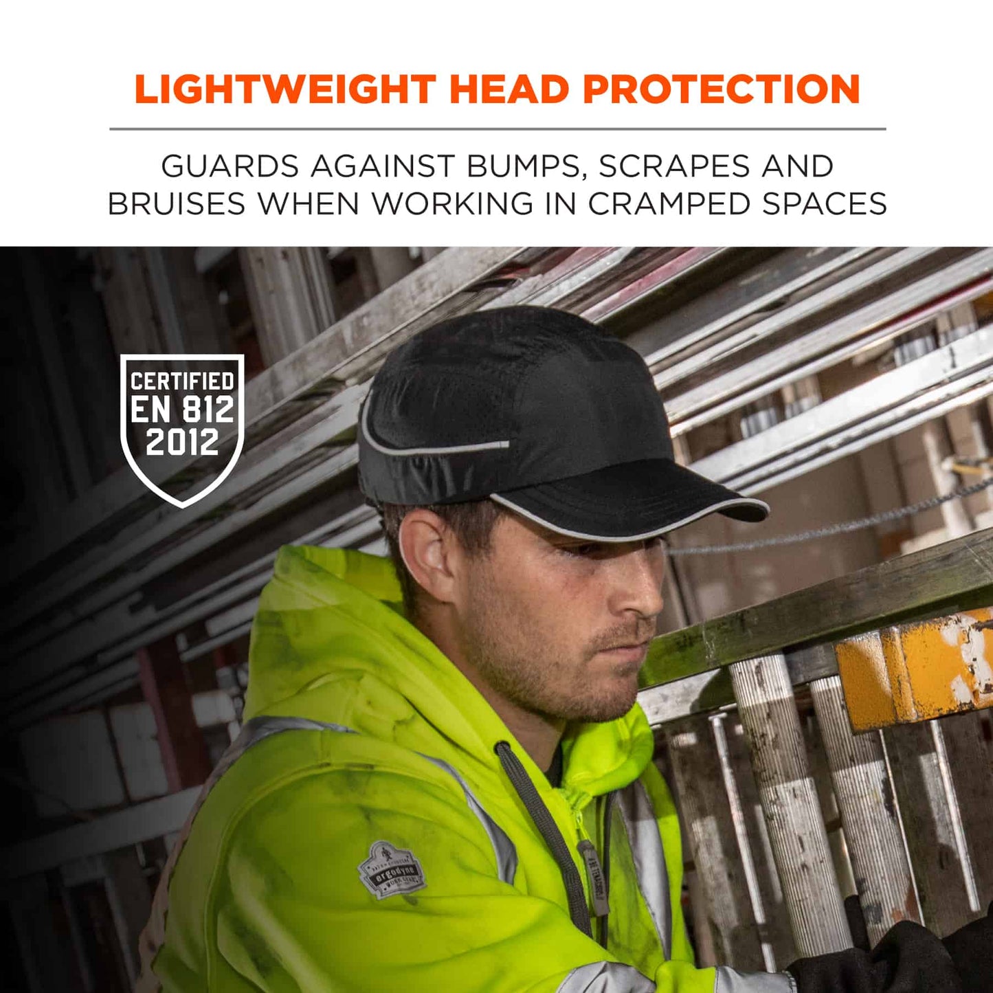 Black Bump Cap - Ergodyne - Lightweight with LED Lighting