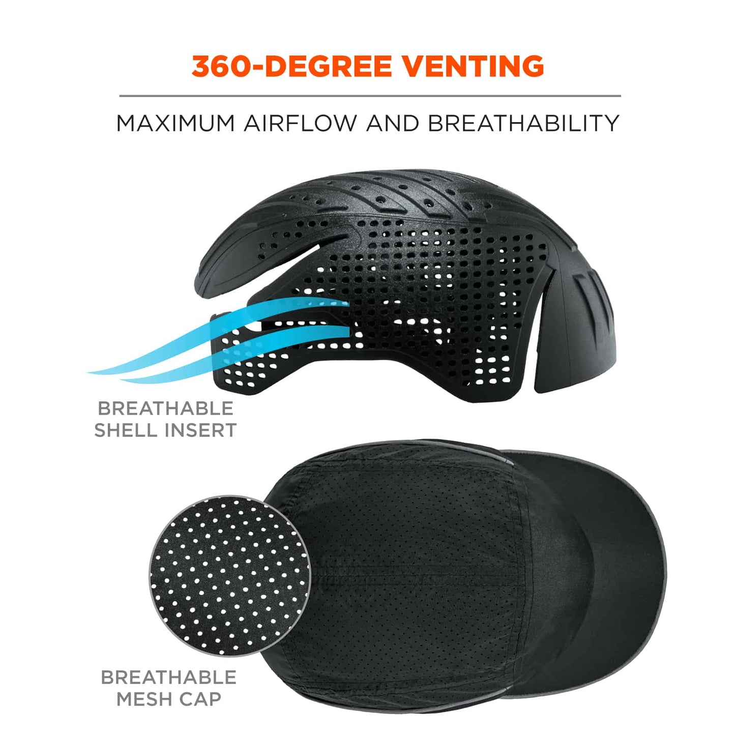 Black Bump Cap - Ergodyne - Lightweight with LED Lighting