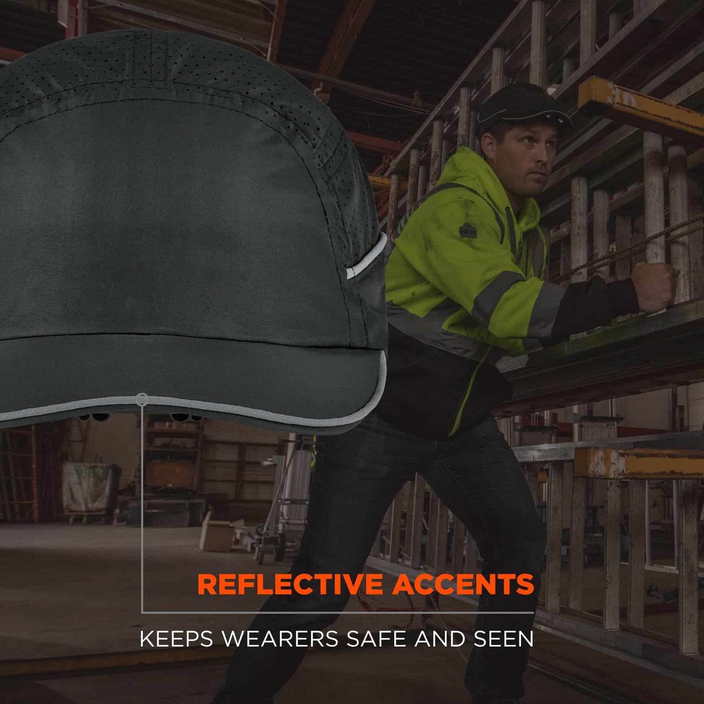 Black Bump Cap - Ergodyne - Lightweight with LED Lighting