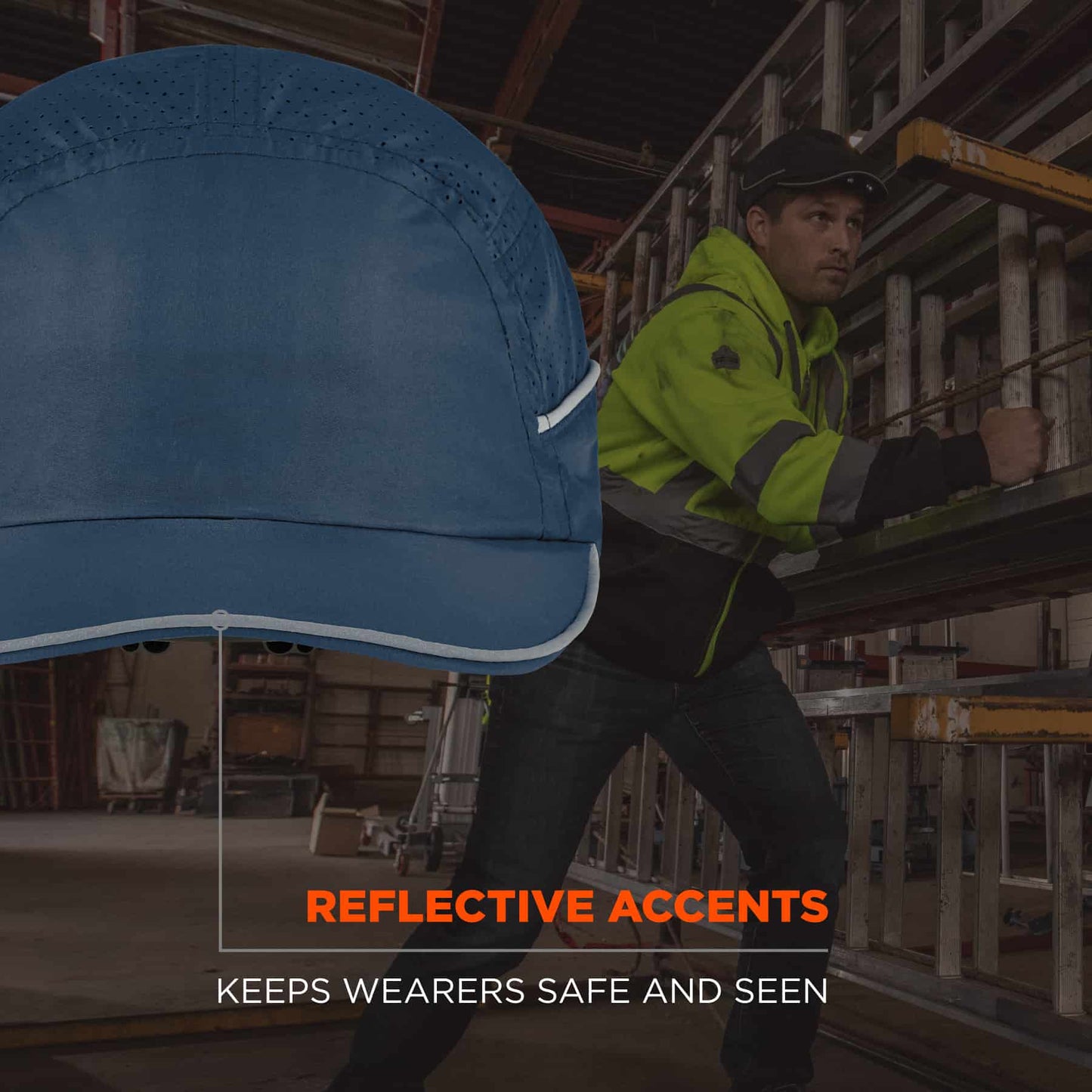 Black Bump Cap - Ergodyne - Lightweight with LED Lighting