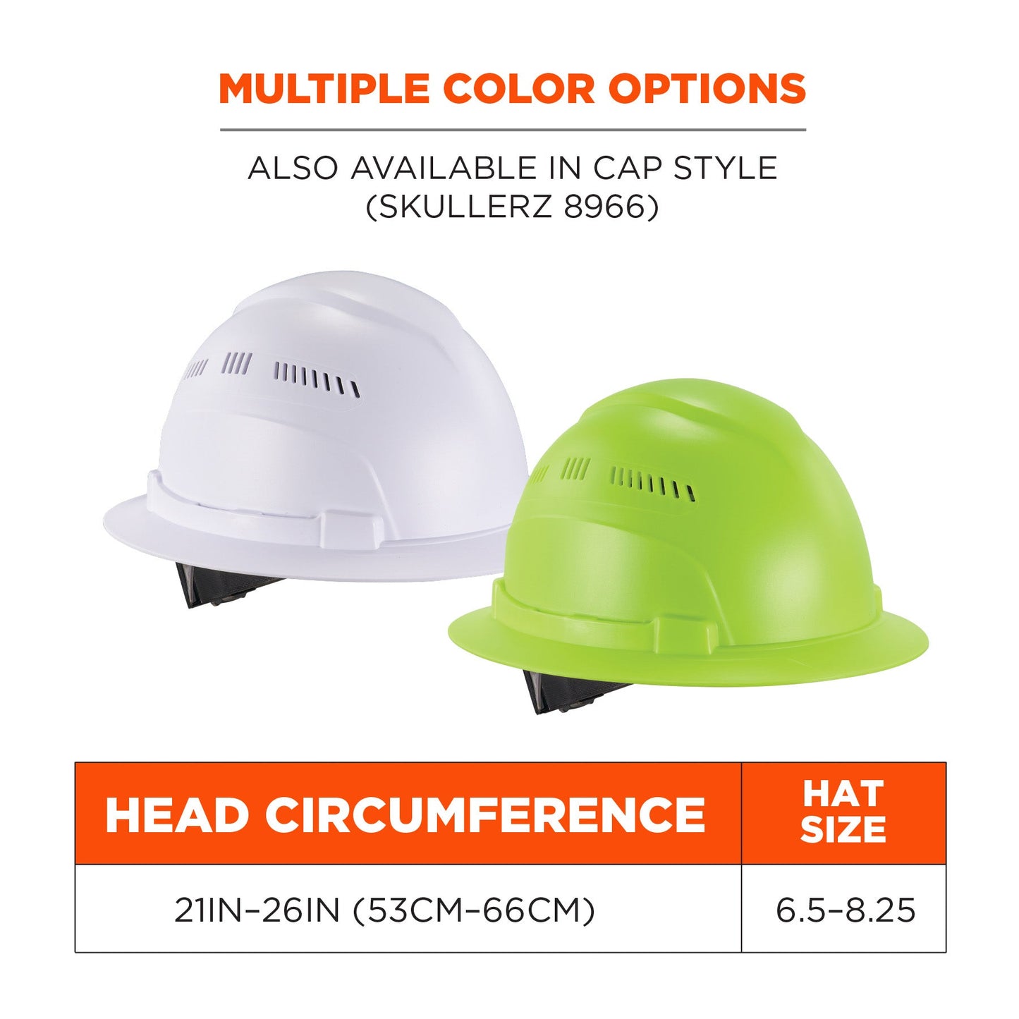Lime Hard Hats - Ergodyne - Lightweight Vented Design