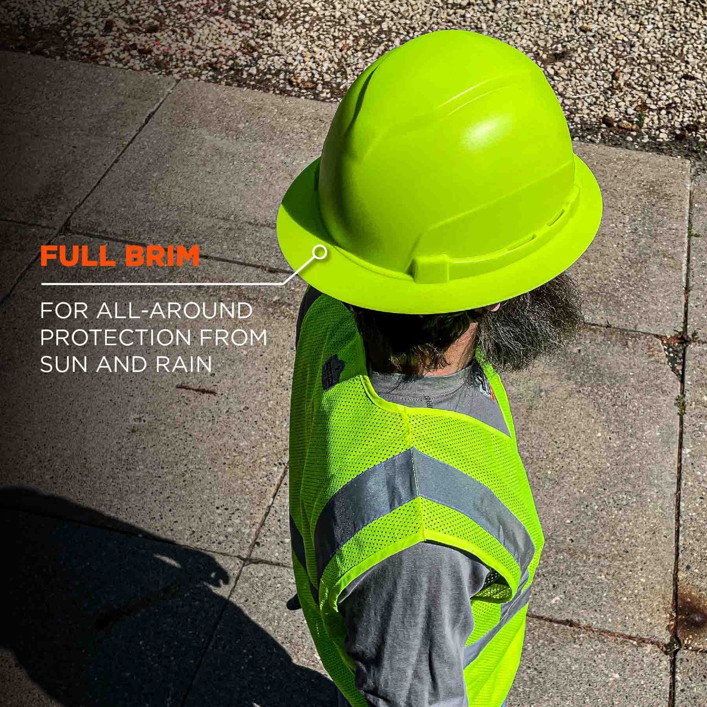 Lime Hard Hats - Ergodyne - Lightweight Full Brim Design