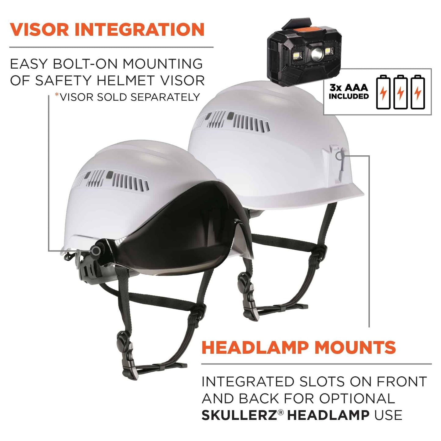 Orange Hard Hats - Ergodyne - Vented Ratchet Suspension
