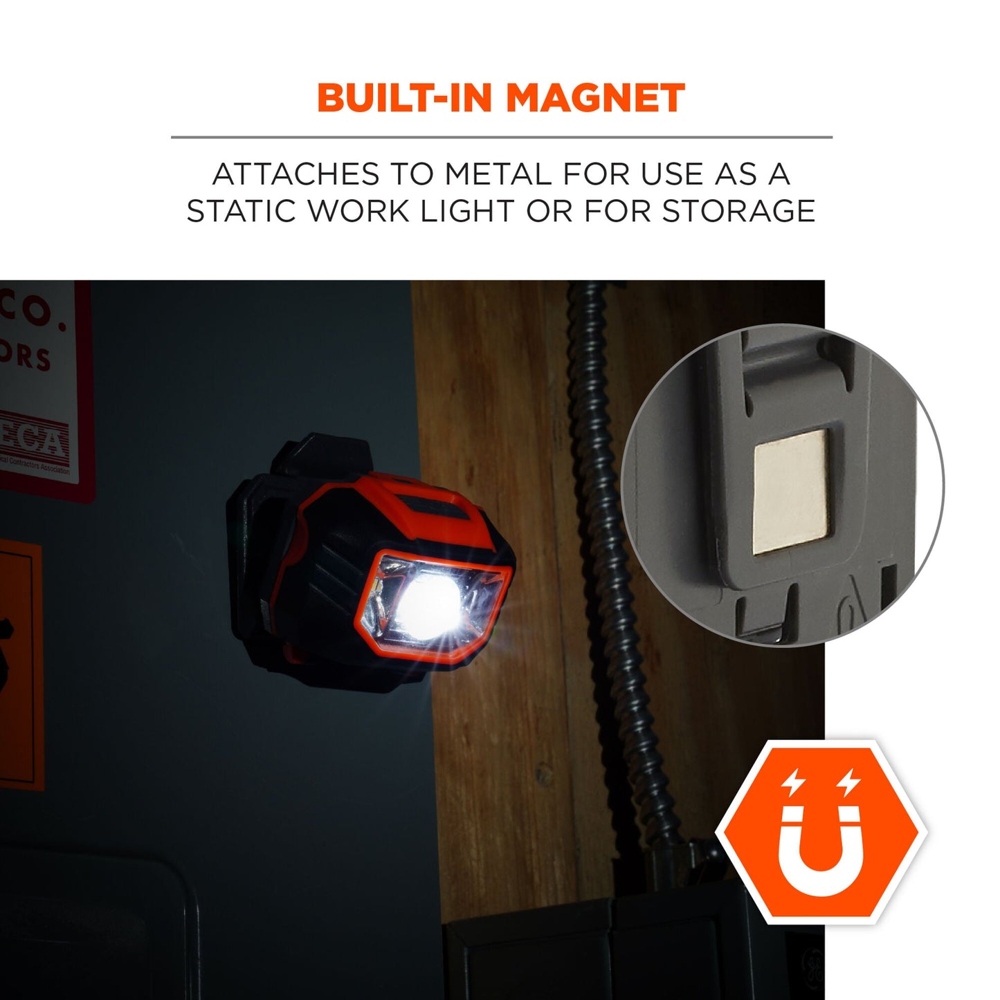 Orange Headlamps - Ergodyne - Secure Hard Hat Light