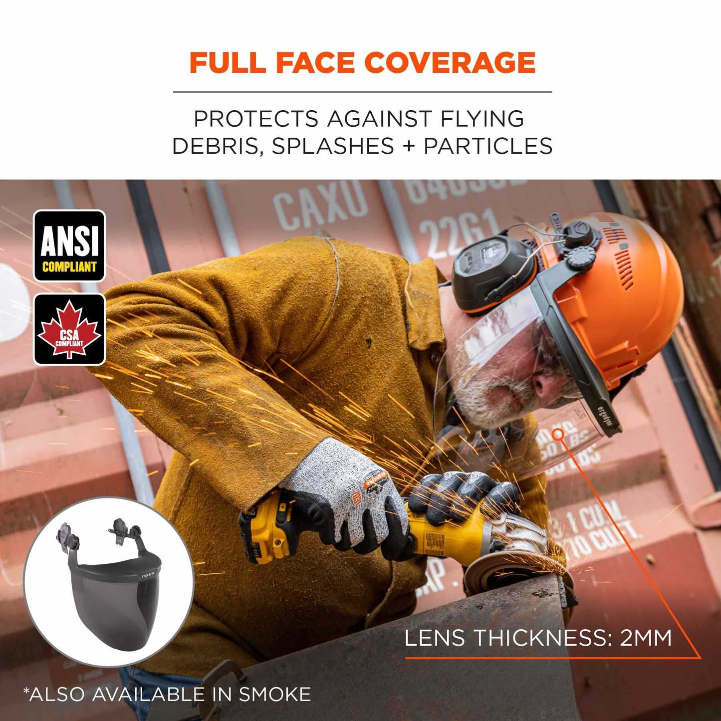 Clear Face Shields - Ergodyne - Impact-Resistant