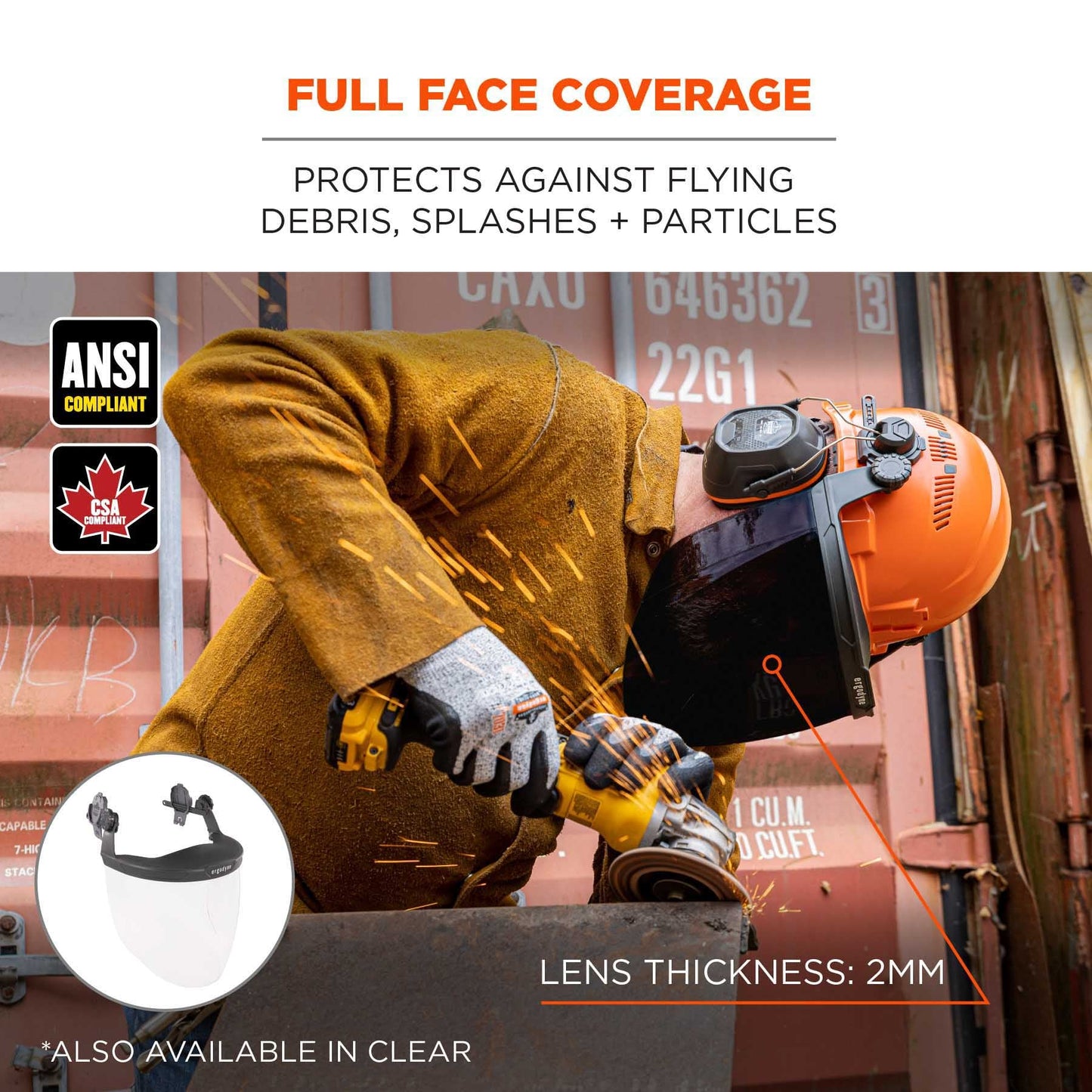 Clear Face Shields - Ergodyne - Impact-Resistant