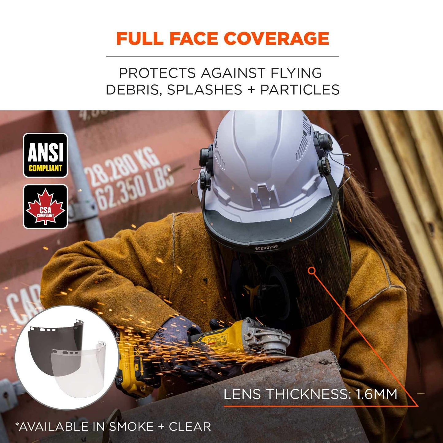 Clear Face Shields - Ergodyne - Anti-Scratch Lens