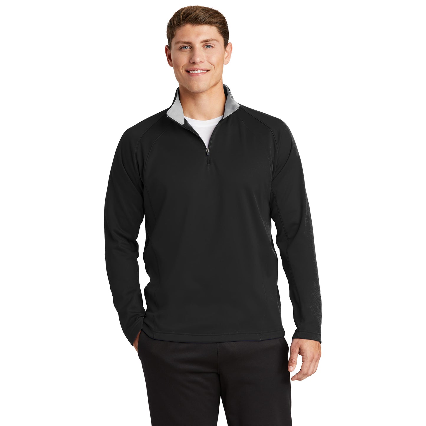 Black/Silver Sweatshirt - Sport-Tek - Warm Fleece