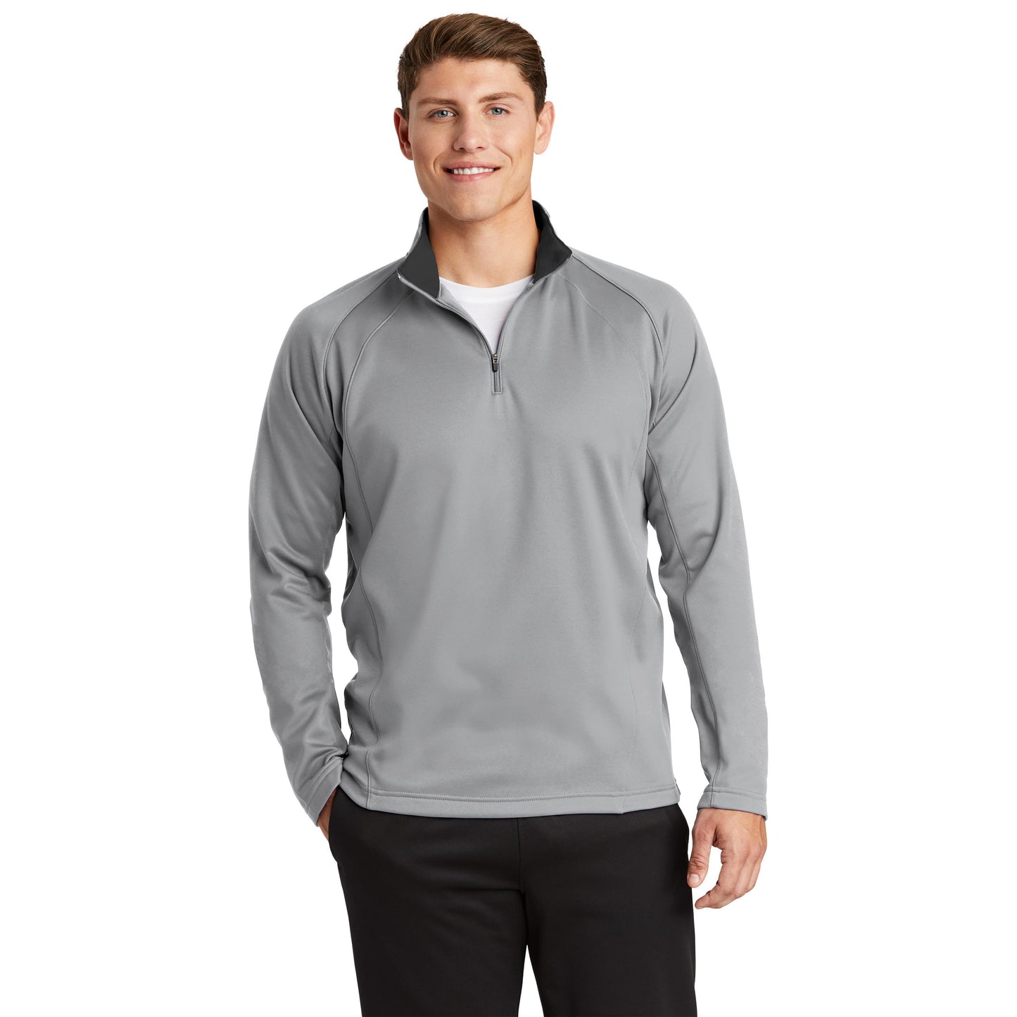 Black/Silver Sweatshirt - Sport-Tek - Warm Fleece