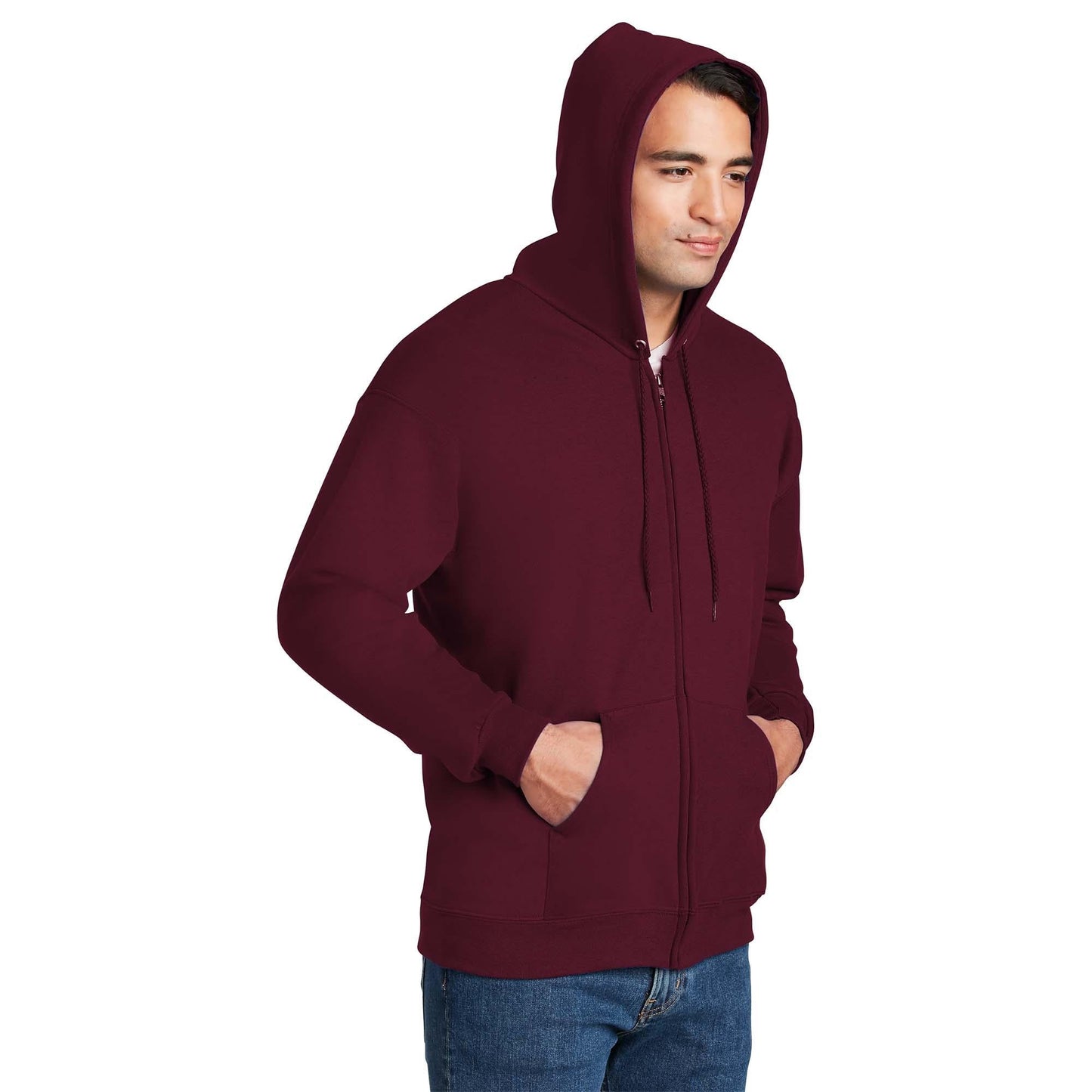 Black Sweatshirts - Hanes - Full-Zip Hooded Style