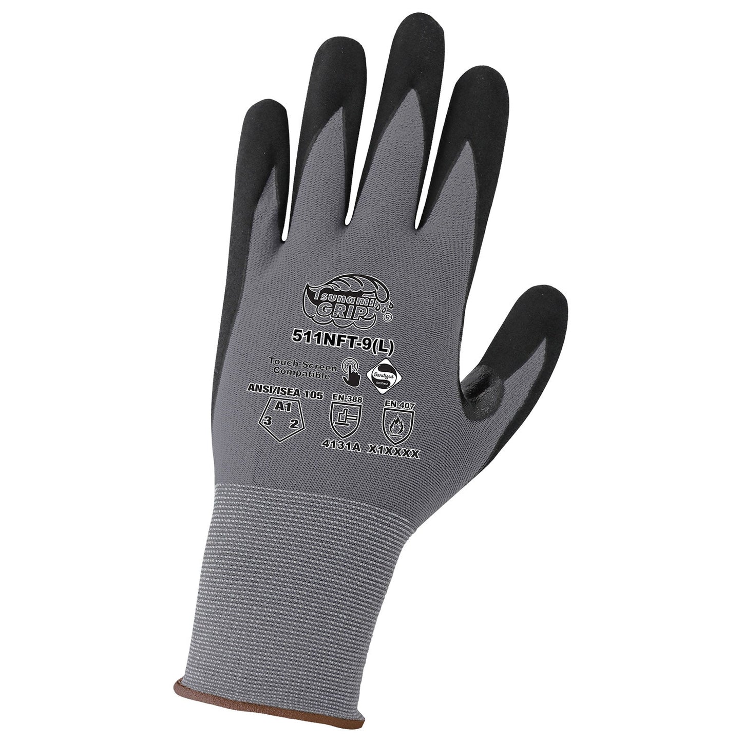 Black/Gray String Knit Gloves - Global Glove - Durable Design