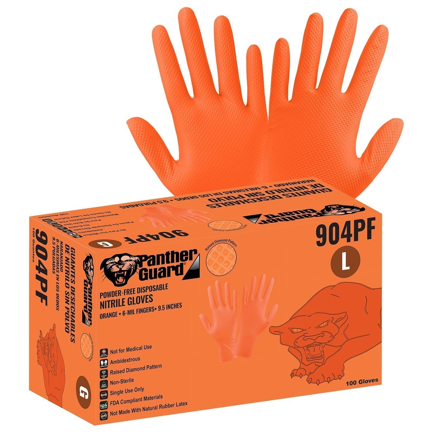 Orange Disposable Gloves - Global Glove - High Visibility