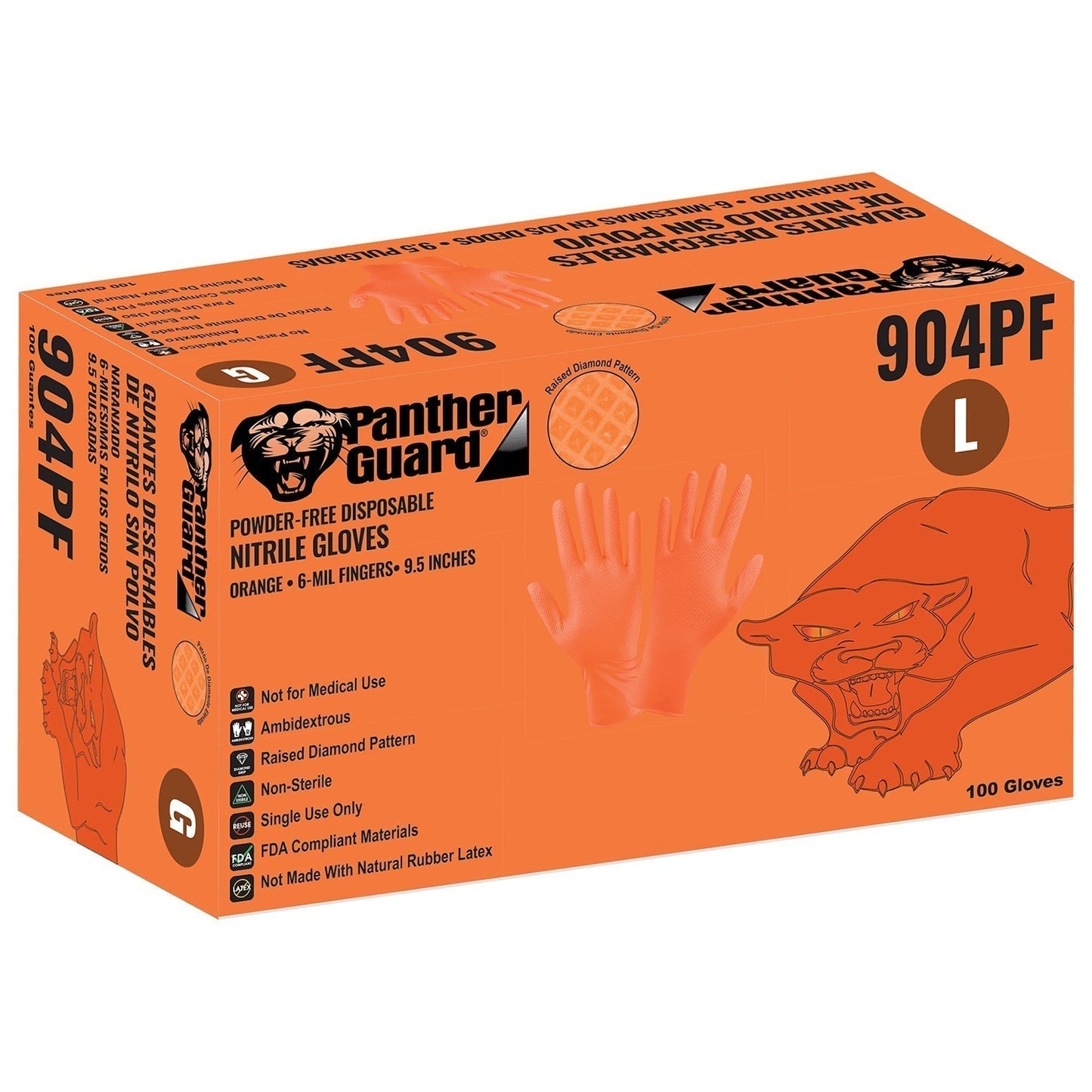Orange Disposable Gloves - Global Glove - High Visibility