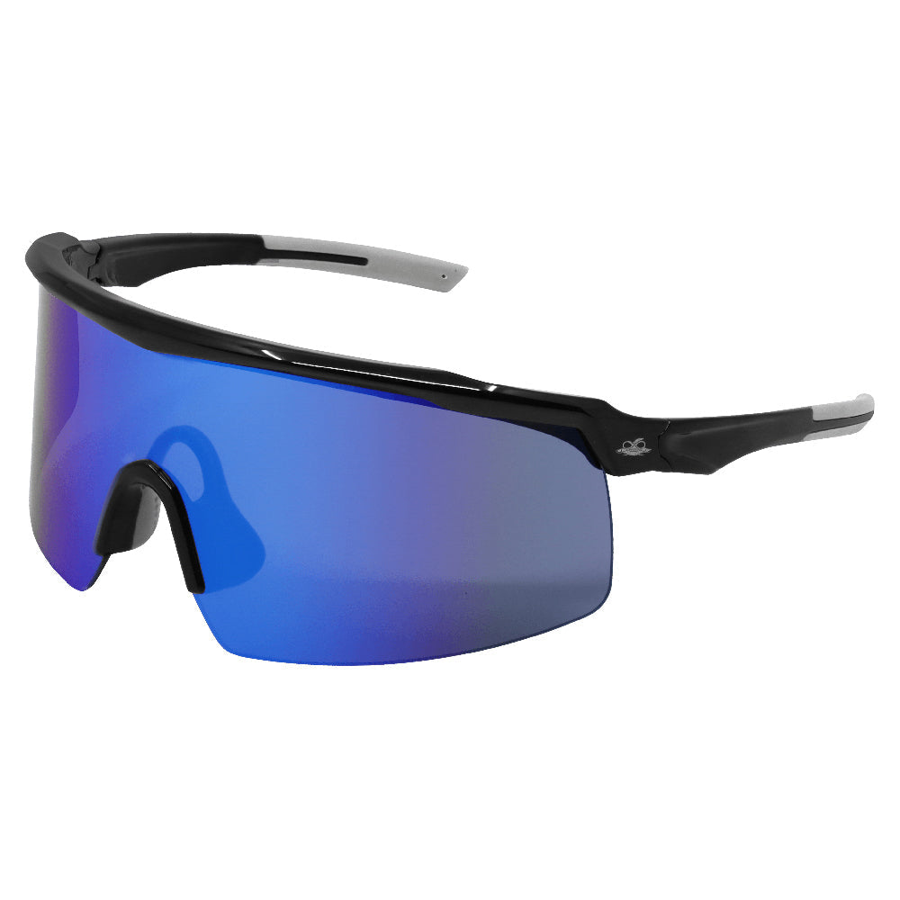 Polarized Blue Mirror Glasses - Bullhead Safety - Anti-Fog