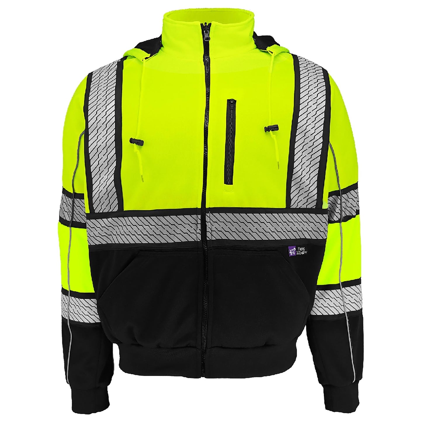 Yellow/Lime Safety Sweatshirt - Global Glove - Fleece Comfort