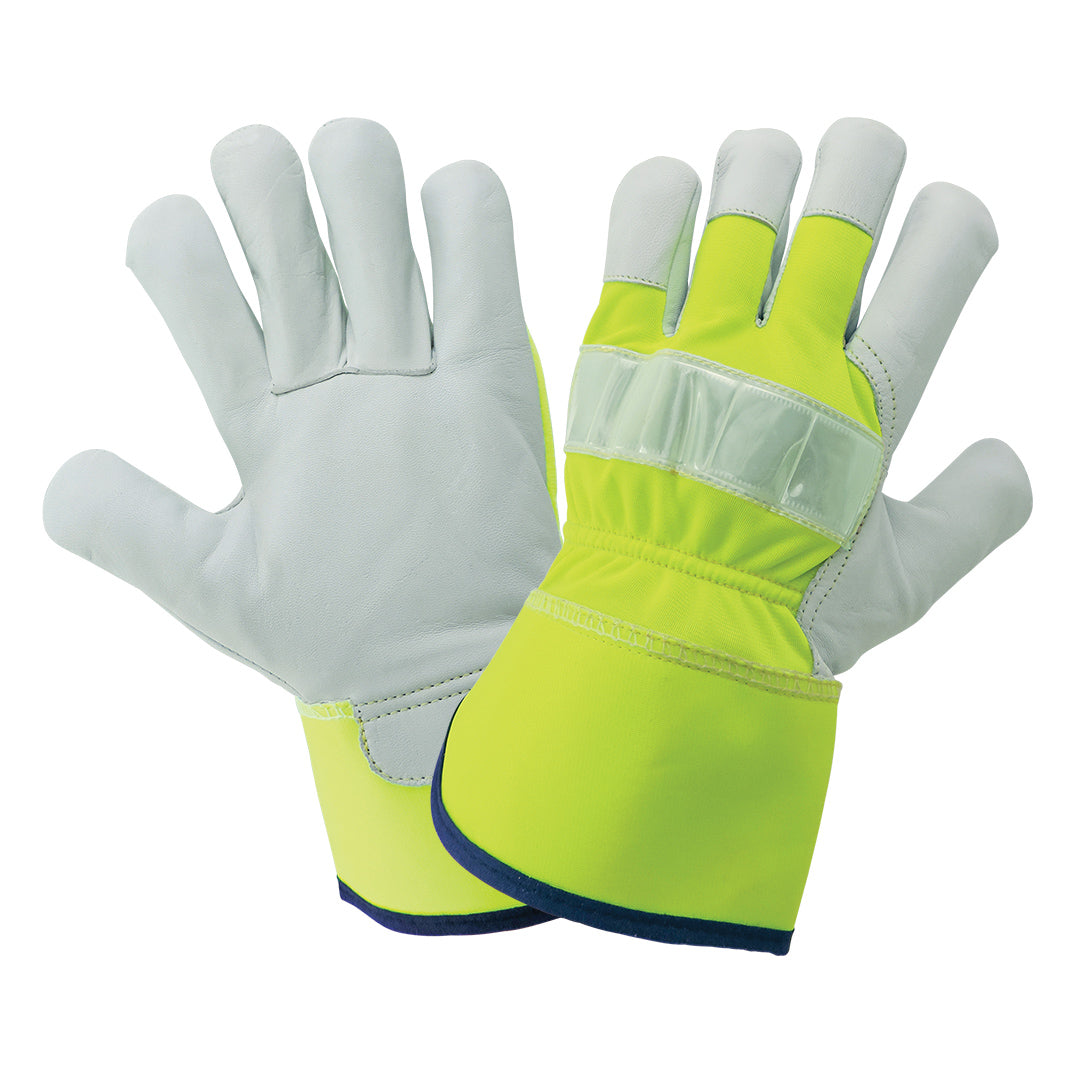 Yellow/Lime Leather Gloves - Global Glove - High Visibility