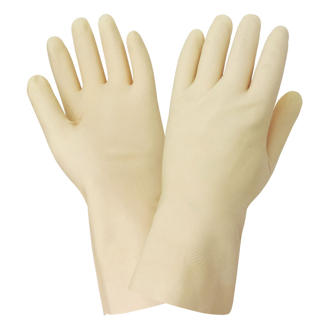 Tan Rubber Gloves - Global Glove - Fishscale Grip