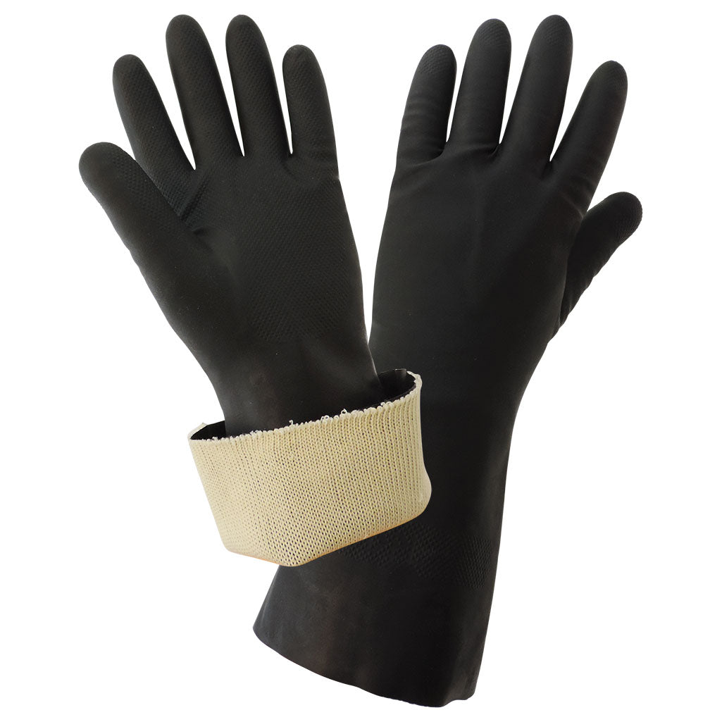 Black Rubber Gloves - Global Glove - Comfortable Grip