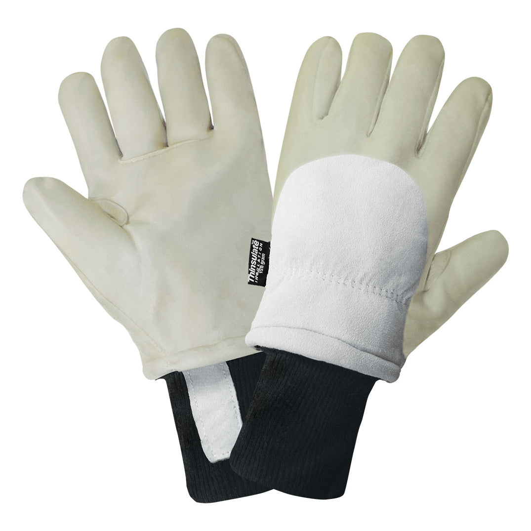 Gray Leather Gloves | Global Glove | 2800Glp Premium Latex Dipped Freezer