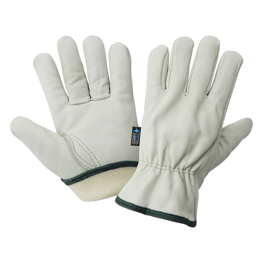 White Leather Gloves - Global Glove - Insulated Style