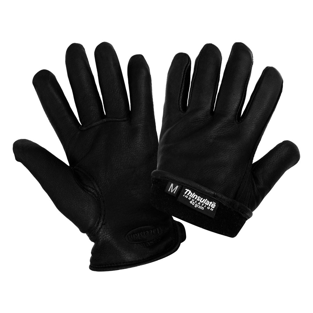 Black Leather Gloves - Global Glove - Insulated Comfort
