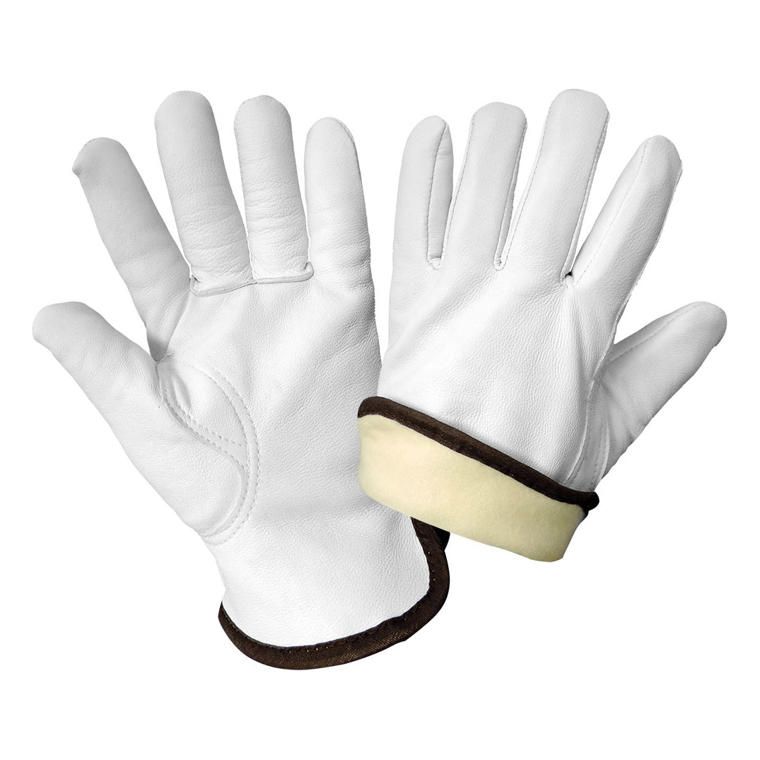 White Leather Gloves - Global Glove - Insulated Goatskin
