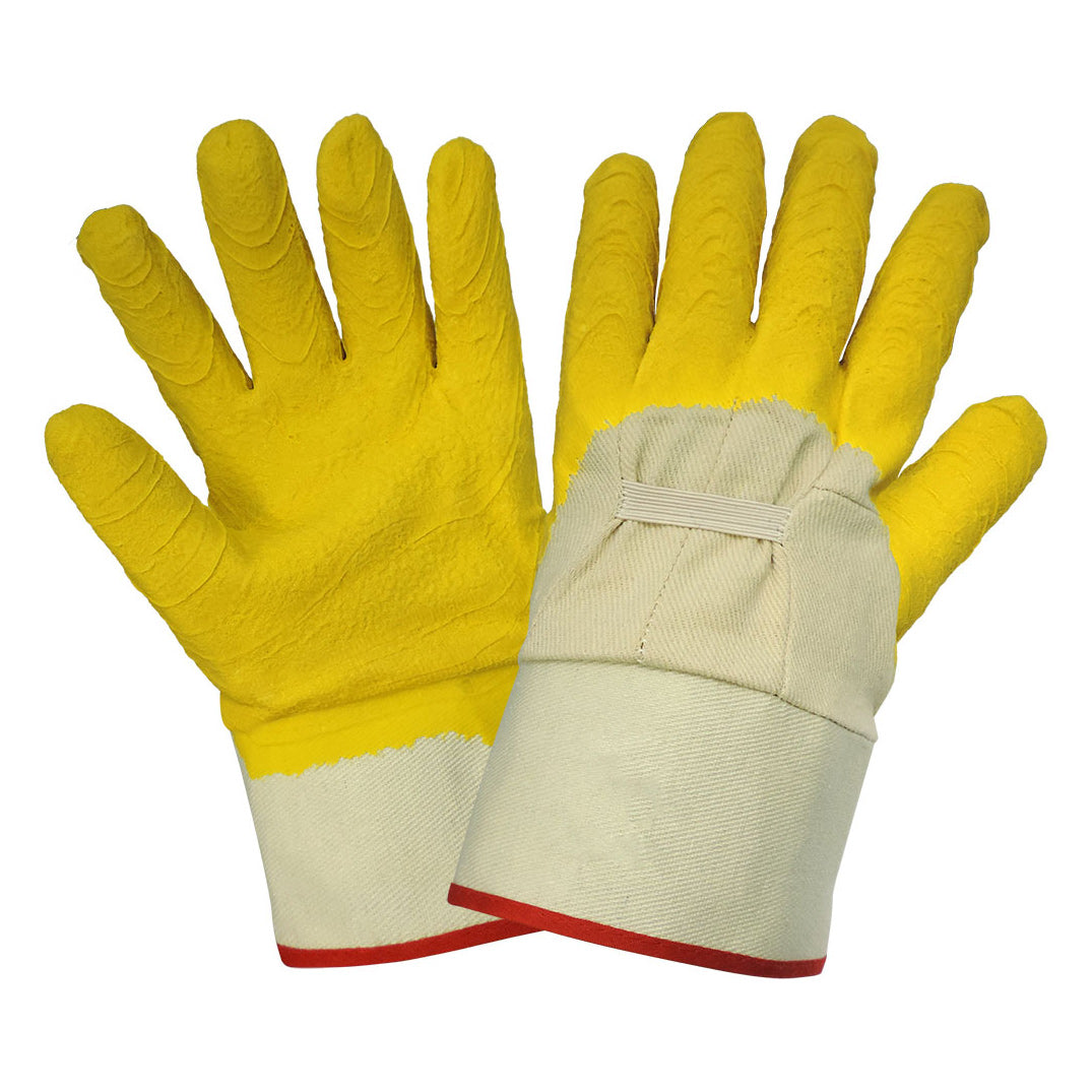 Tan Cotton Gloves - Global Glove - Economy Rubber Dipped