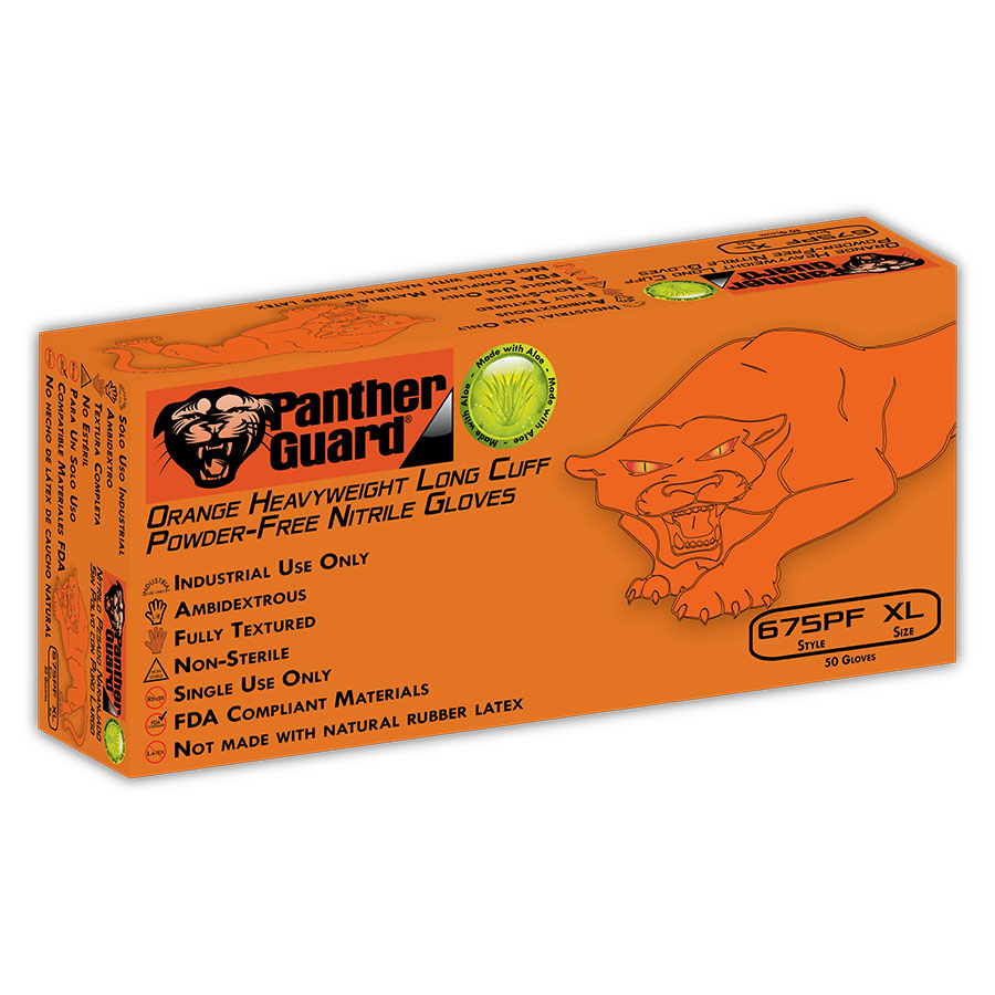 Orange Disposable Gloves - Global Glove - Powder-Free Nitrile