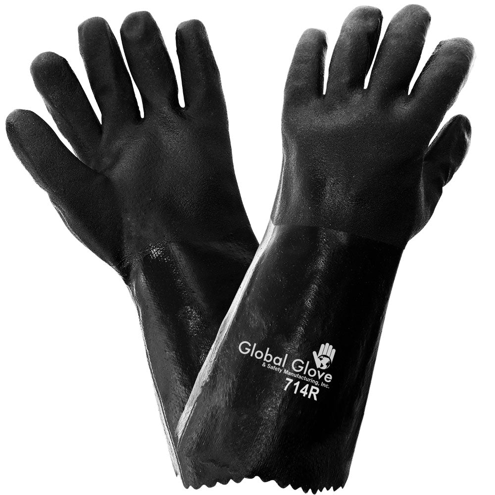 Black Rubber Gloves - Global Glove - Durable Grip