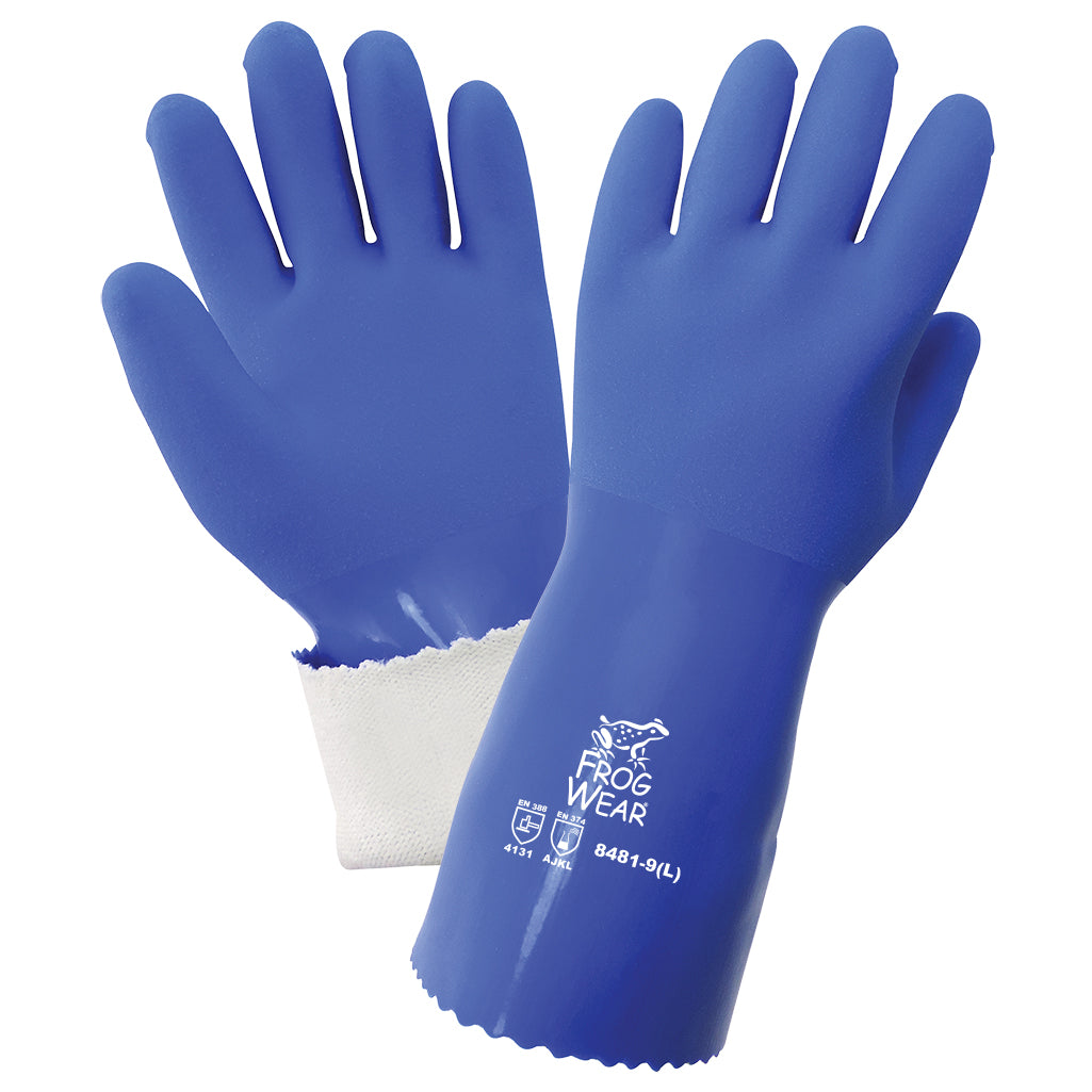 Blue Rubber Gloves - Global Glove - Flexible Grip
