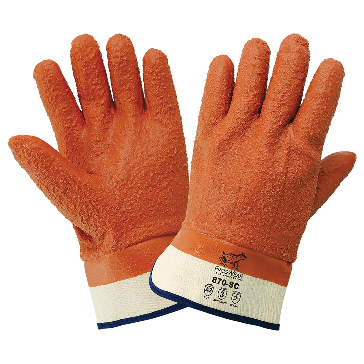 Orange Cotton Gloves - Global Glove - Heavy-Duty Grip