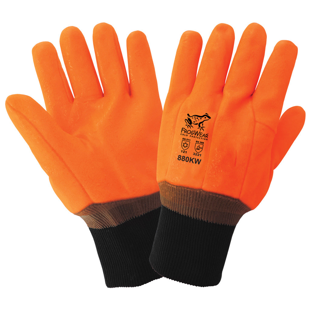 Orange Cotton Gloves - Global Glove - High Visibility Grip