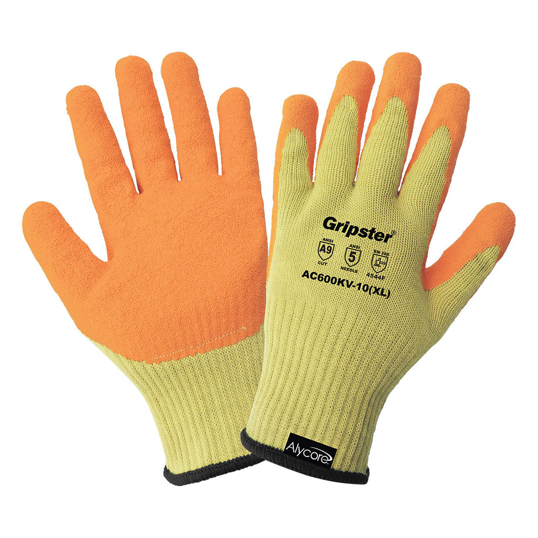 Yellow/Orange Knit Gloves - Global Glove - Cut Resistant