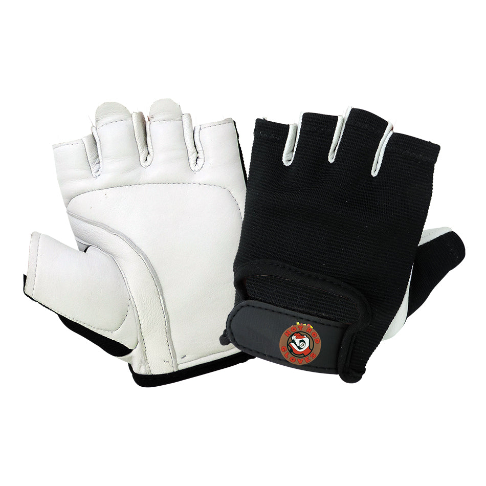 Black Leather Gloves - Global Glove - Fingerless Design