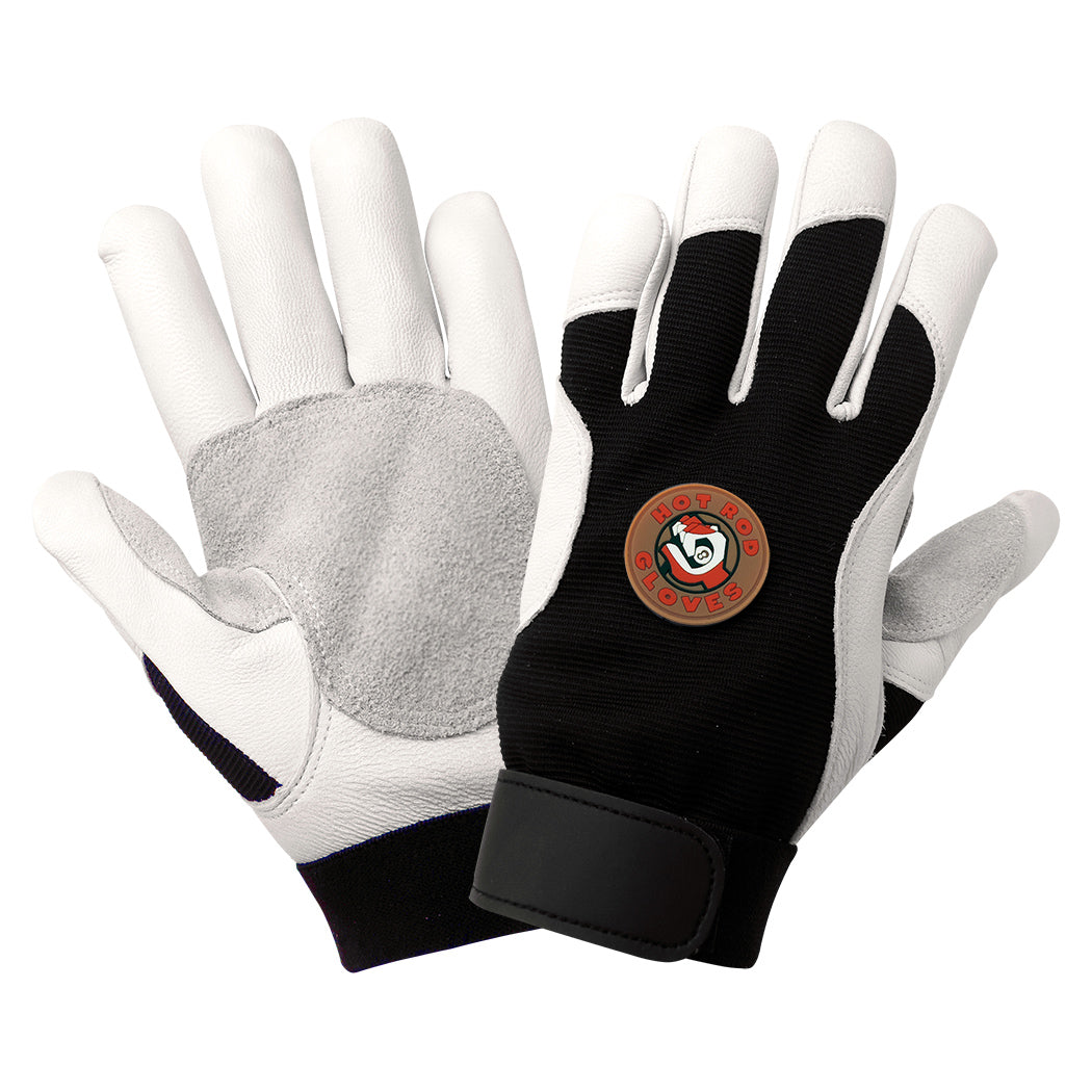 Black Leather Gloves - Global Glove - Anti-Shock Quality