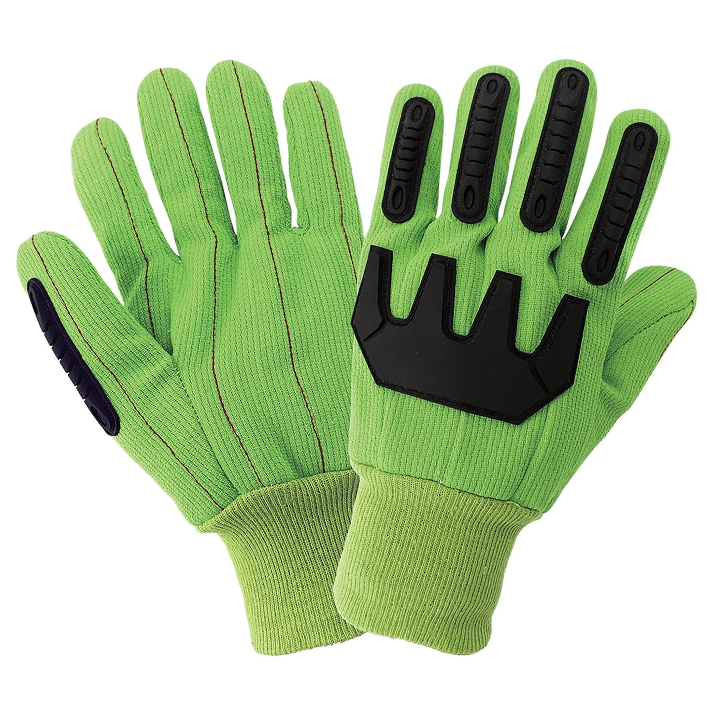 Green Cotton Gloves - Global Glove - Impact Protection