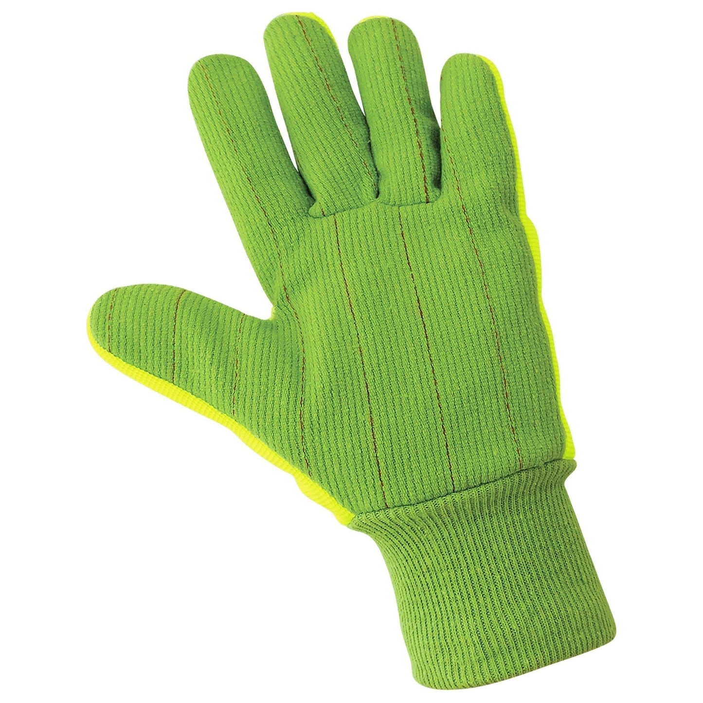 Green Cotton Gloves - Global Glove - High-Visibility Grip