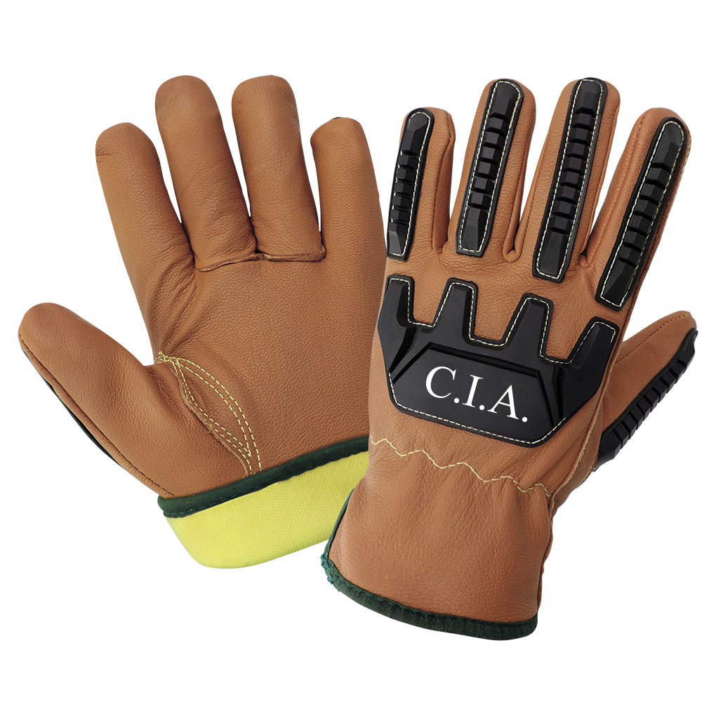 Brown Leather Gloves - Global Glove - Cut Resistant
