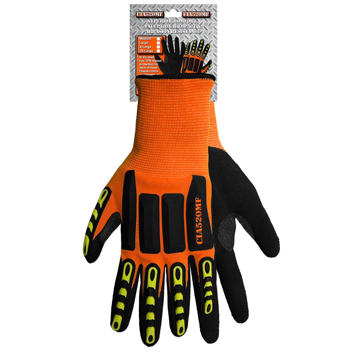 Orange Performance Gloves - Global Glove - Impact Resistant