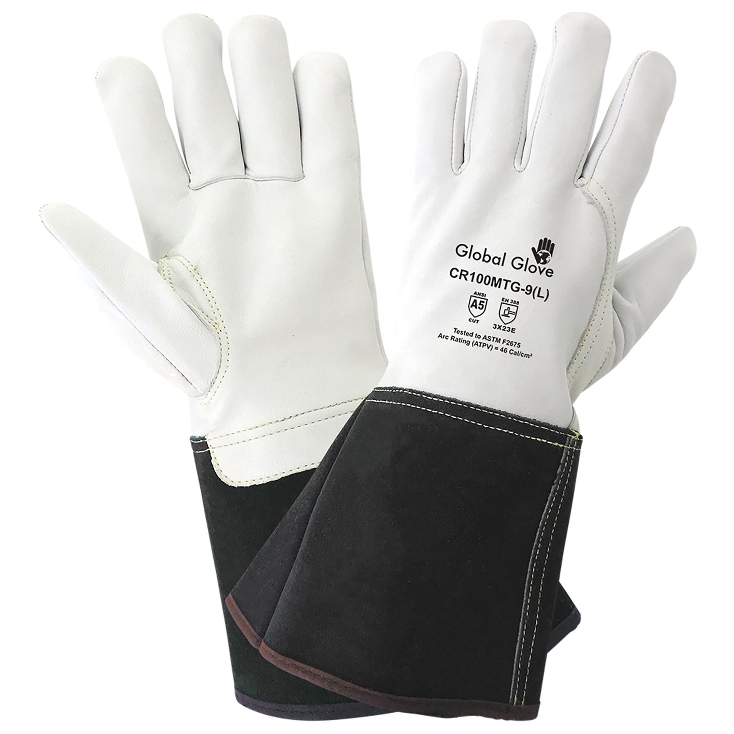 White Leather Gloves - Global Glove - Cut Resistant Quality