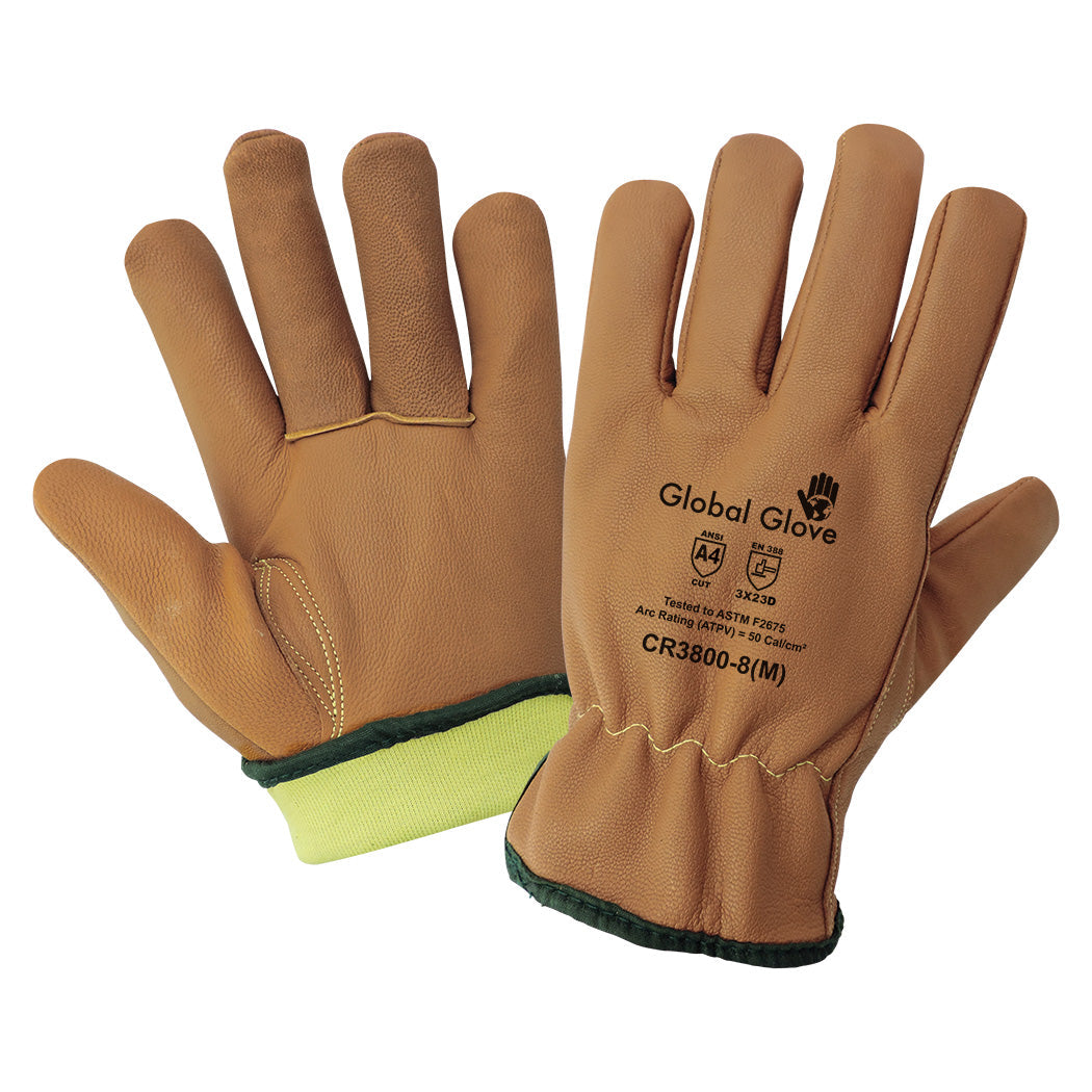 Brown Leather Gloves - Global Glove - Durable Goatskin