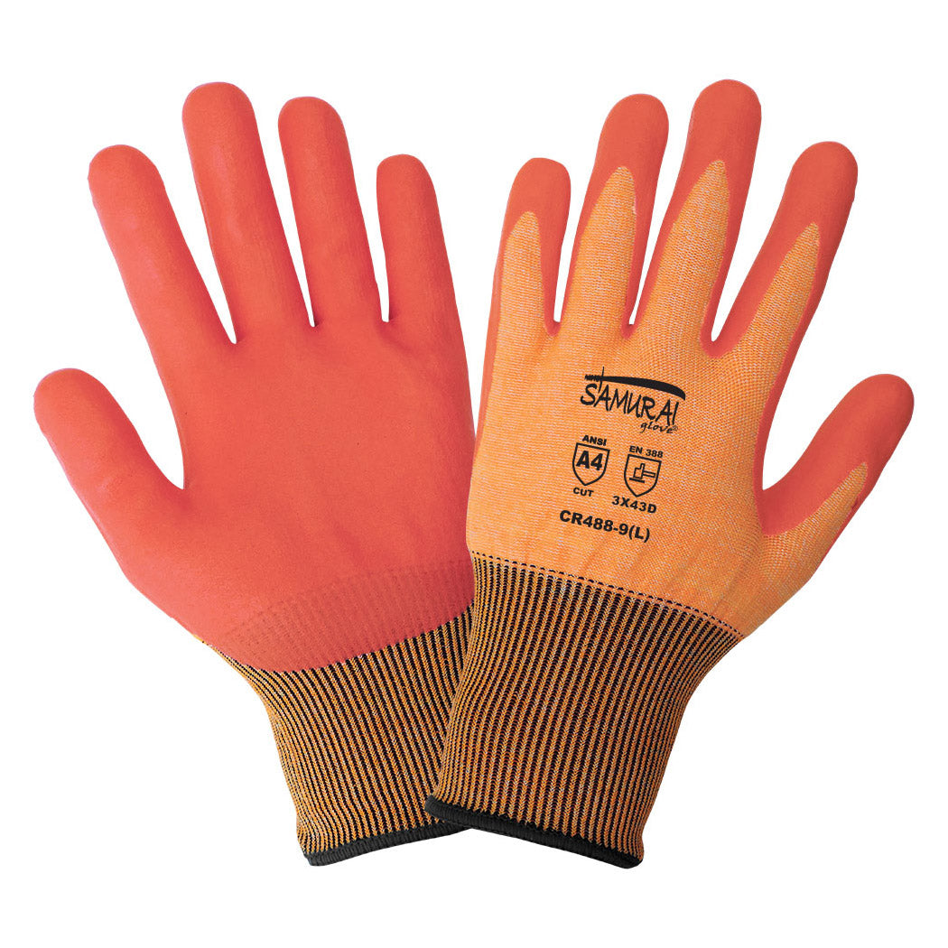 Orange String Knit Gloves - Global Glove - High Visibility