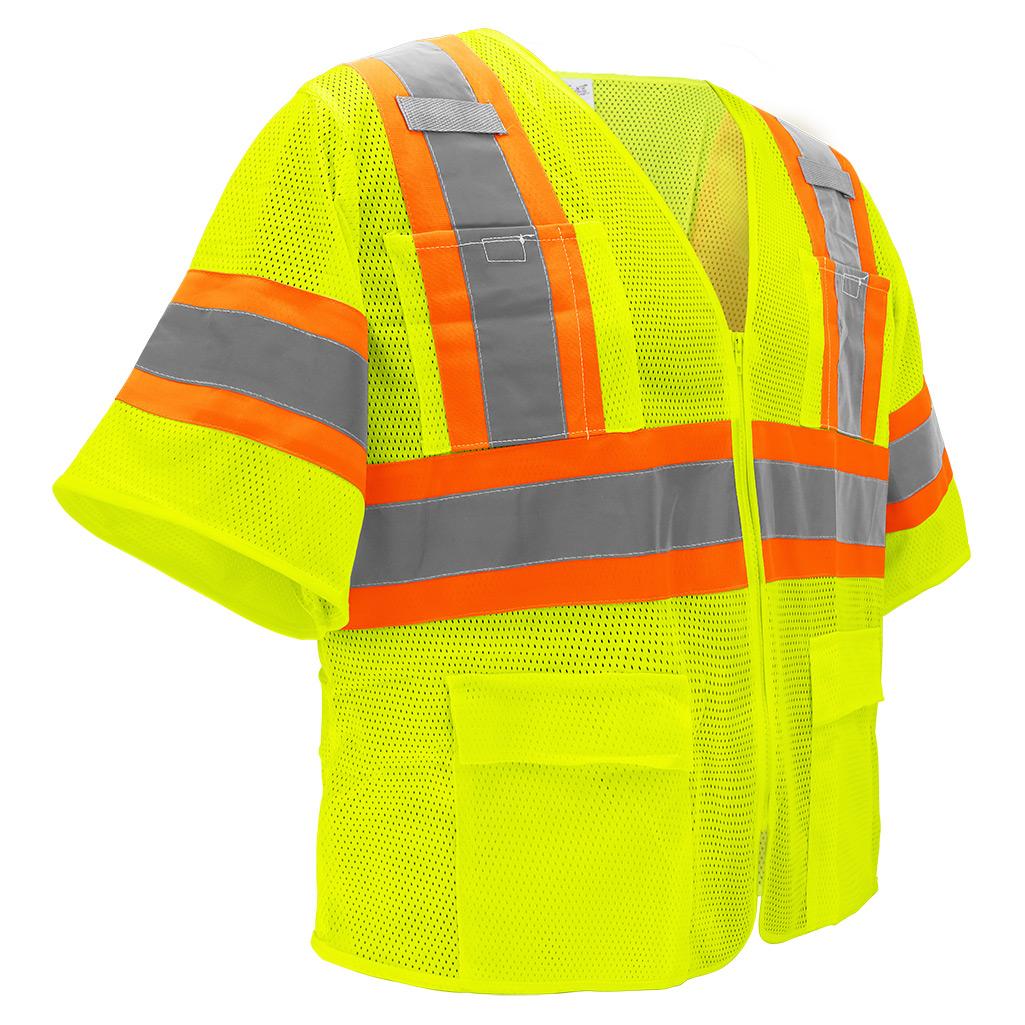 Yellow/Lime Safety Vest - Global Glove - Mesh Design