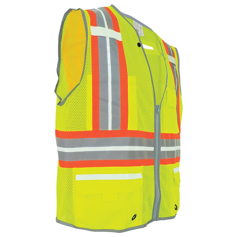 Yellow/Lime Safety Vests - Global Glove - Reflective Design