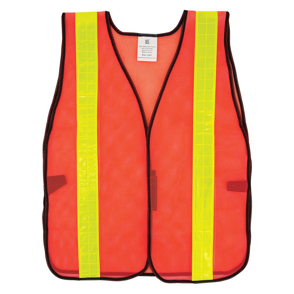 Orange Safety Vest - Global Glove - Reflective Mesh