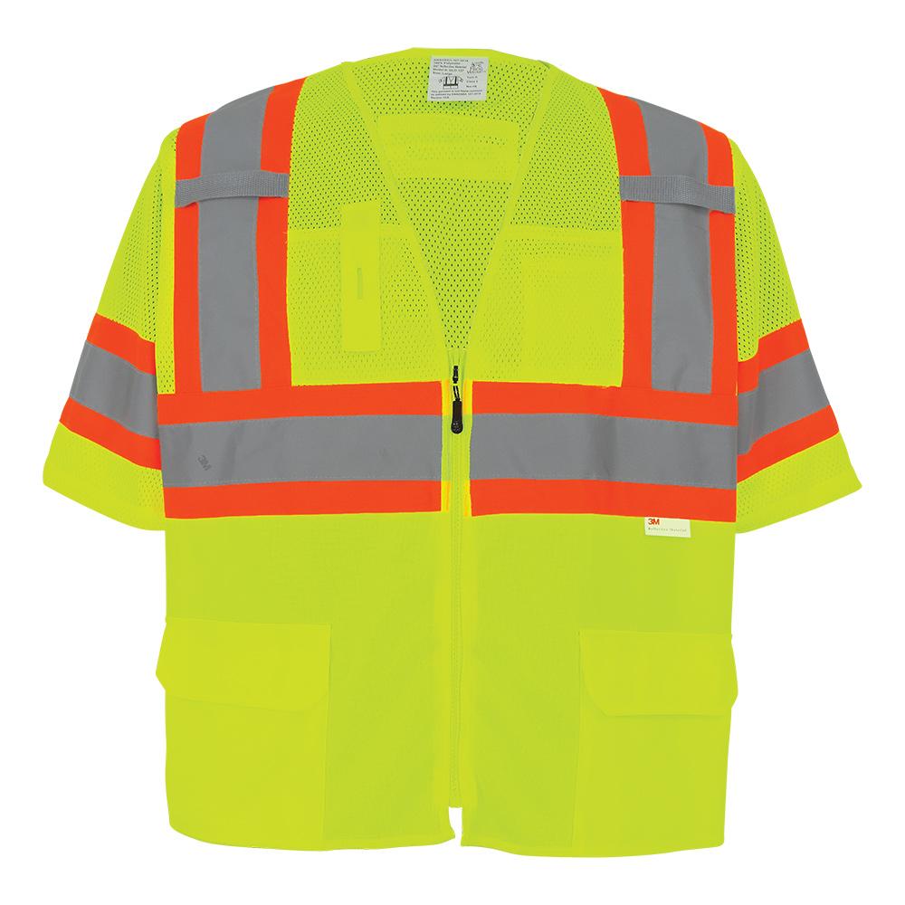 Yellow/Lime Safety Vest - Global Glove - Mesh Convenience