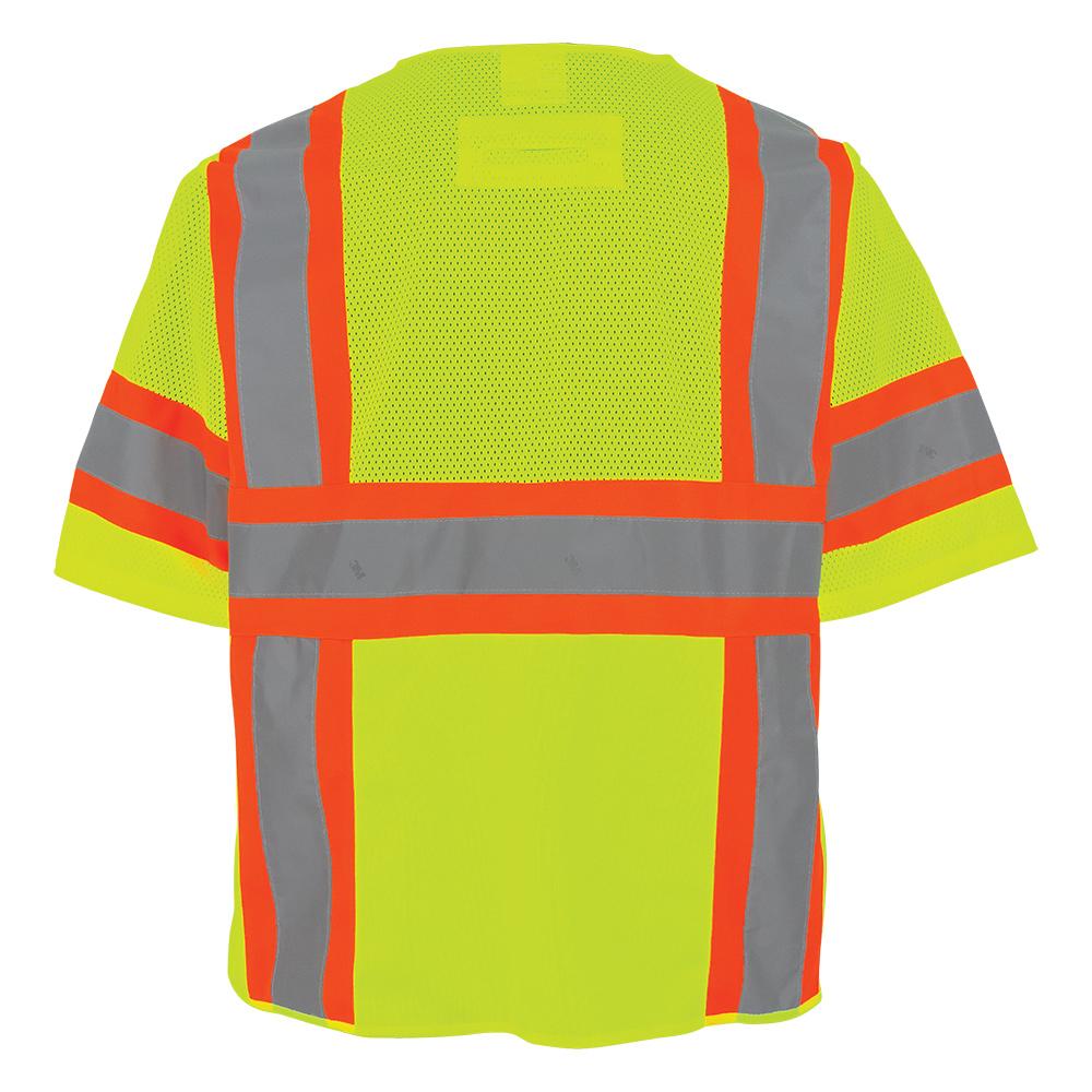 Yellow/Lime Safety Vest - Global Glove - Mesh Convenience