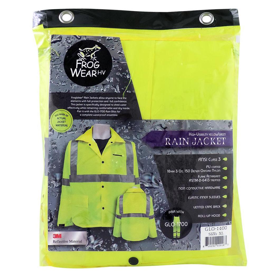 Yellow/Lime Rain Jacket - Global Glove - Flame Retardant