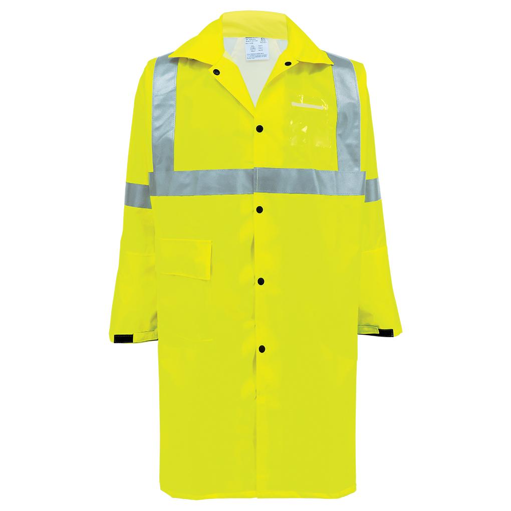 Yellow Lime Raincoat - Global Glove - Self Extinguishing